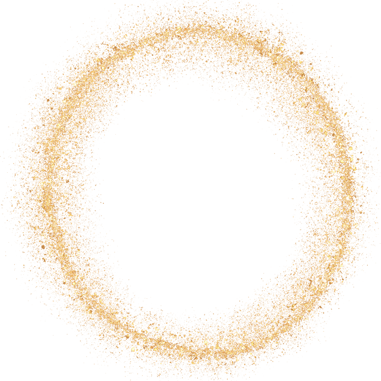 Circle Gold Glitter Cutout